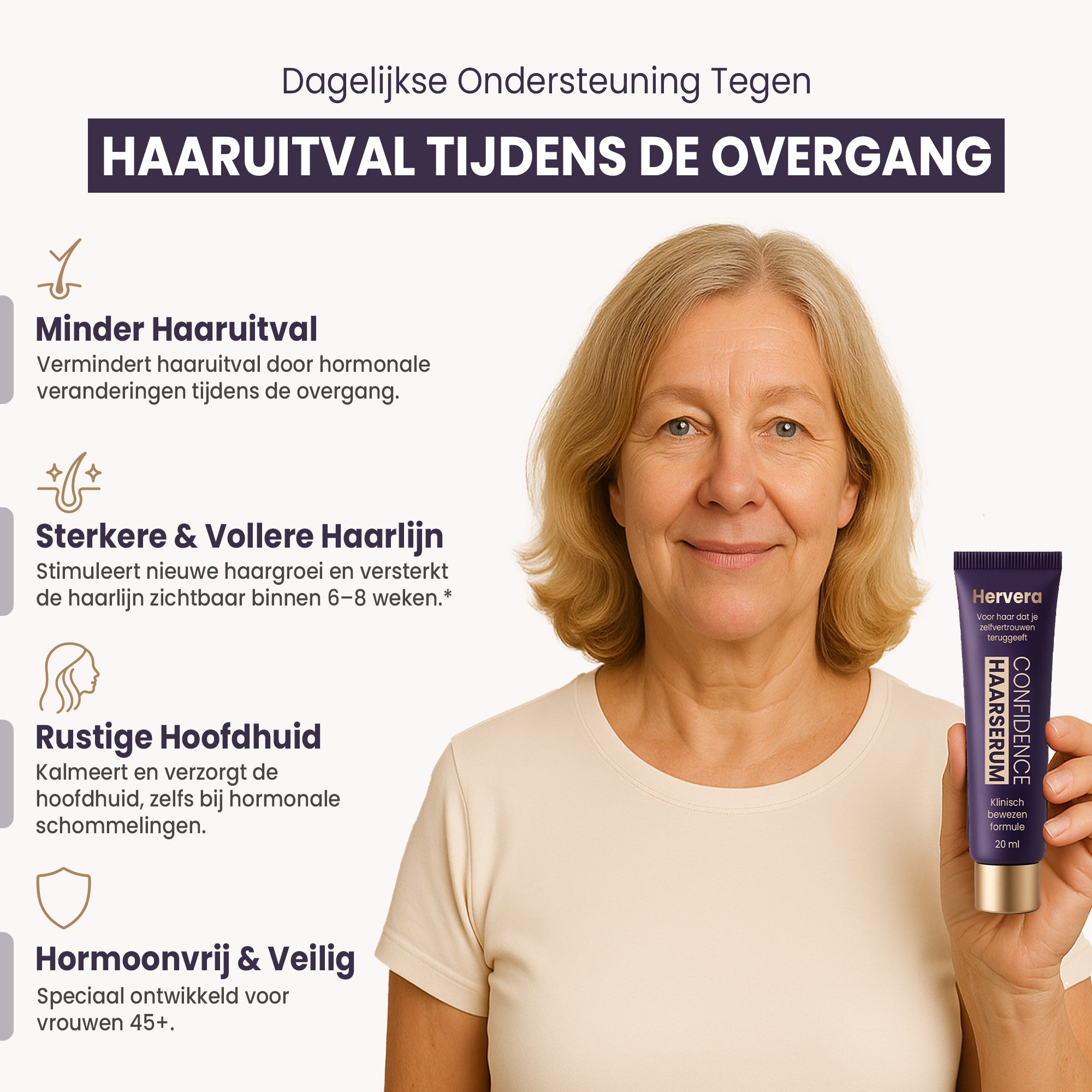 Hervera Haarserum – Klinisch Bewezen Voor Vrouwen In De Overgang